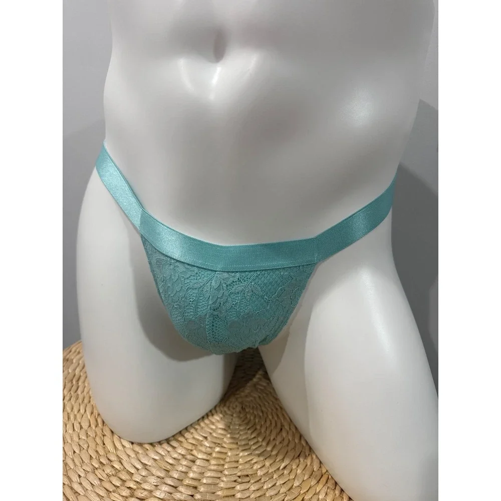 Cosabella Never Say Never Italian‎ Thong Blu Capri Lace Underwear L NWT